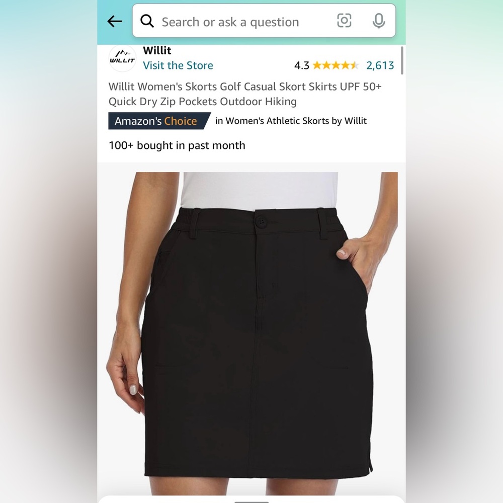 Black golf skorts